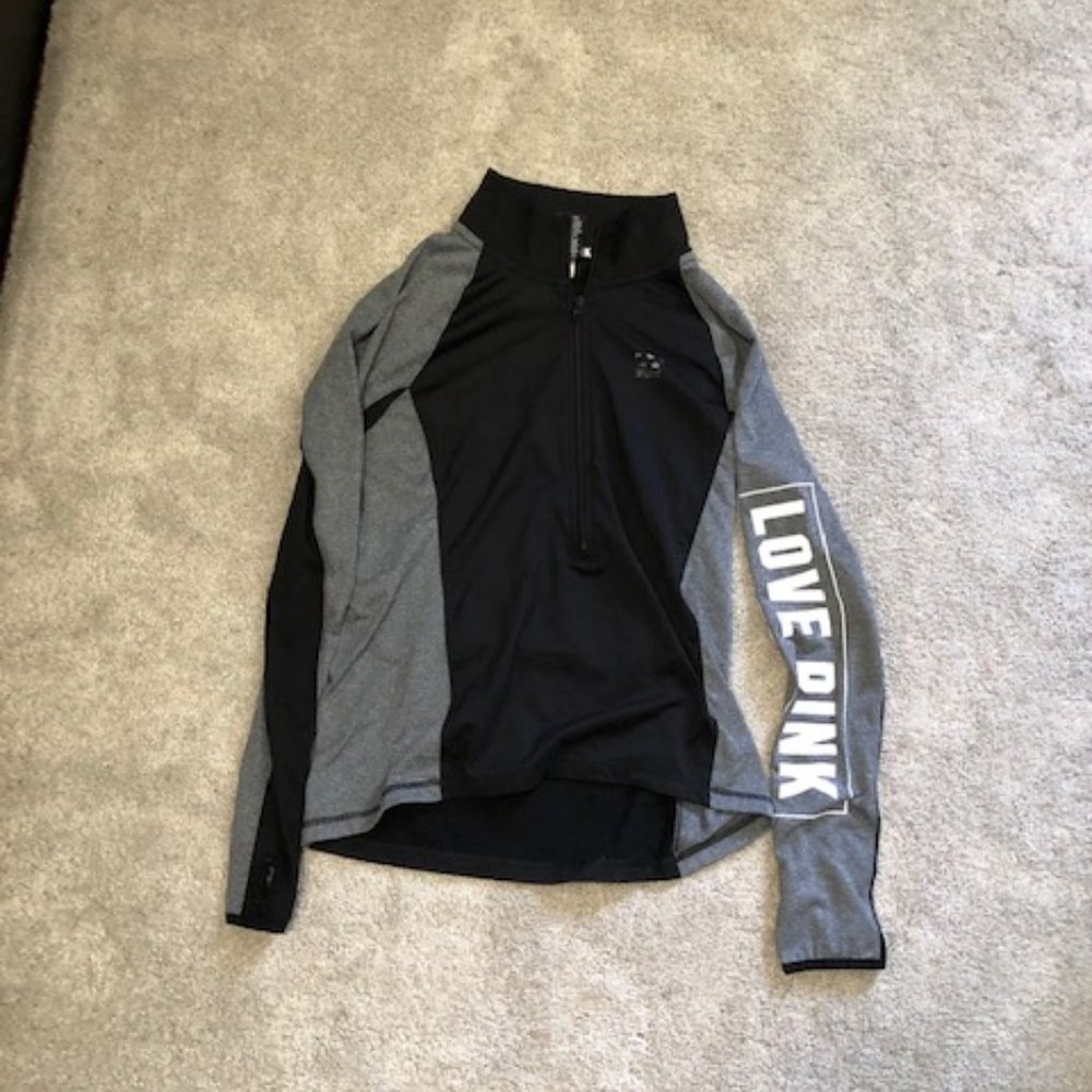 pink quarter zip